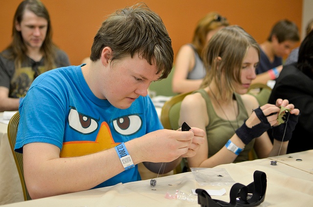 students creating a wearables project