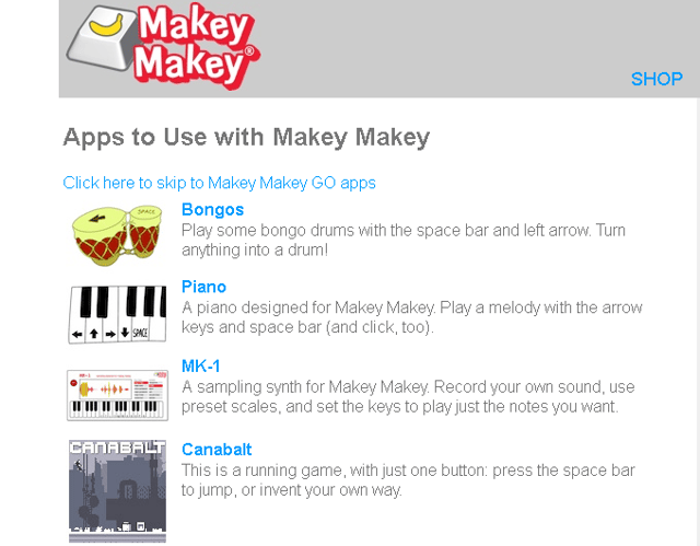 Apps to use with Makey Makey