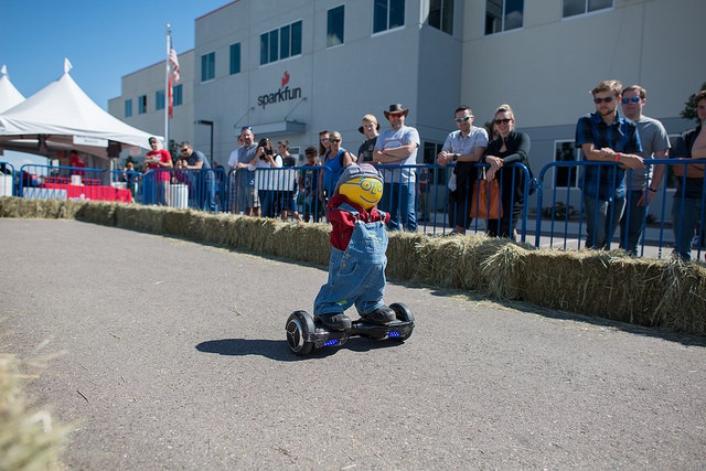 An Autonomous Vehicle drives the SparkFun AVC course