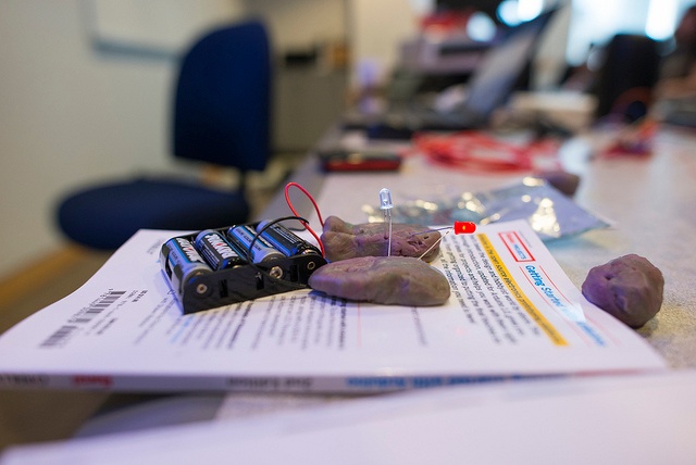 playdough and LED battery powered