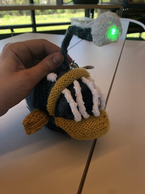 crocheted angler fish