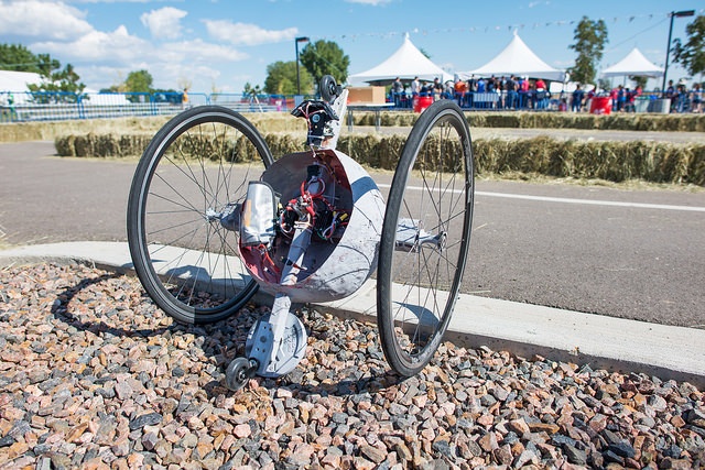 autonomous vehicle at SparkFun's AVC