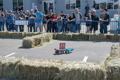 autonomous vehicle tries the SparkFun AVC course