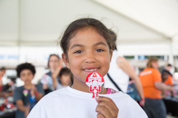 showing off trinkets at Bay Area Maker Faire 2017