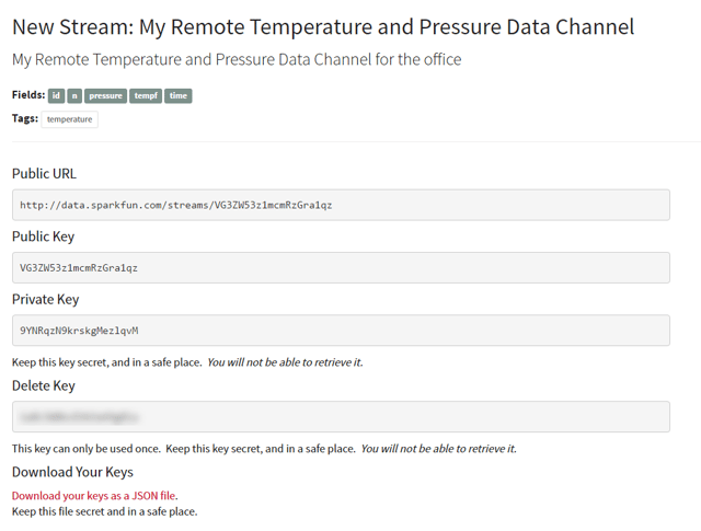 Remote Temperature and Pressure Data Channel